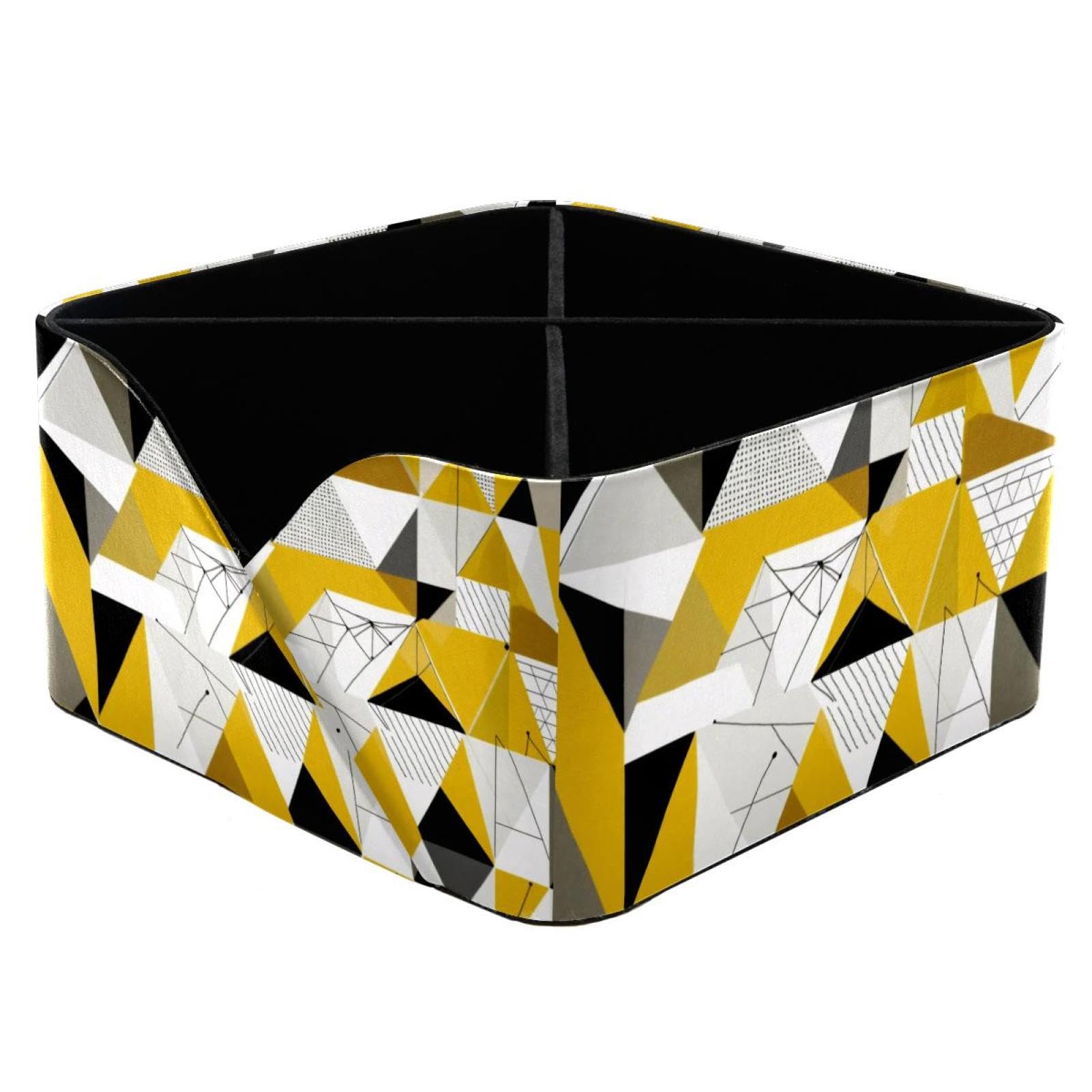 Porte-stylos rectangulaire jaune abstrait pour bureau ordonné