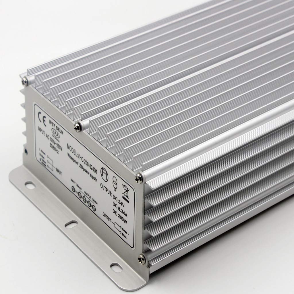 Fuente de alimentación LED (200 W, 24 V, resistente al agua)