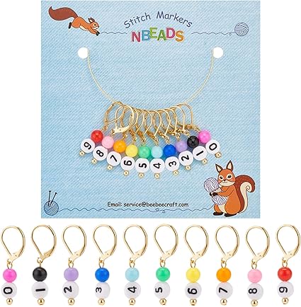 The Best Crochet Stitch Markers - Set of 10 Brass Lobster Clasp Stitch Marker