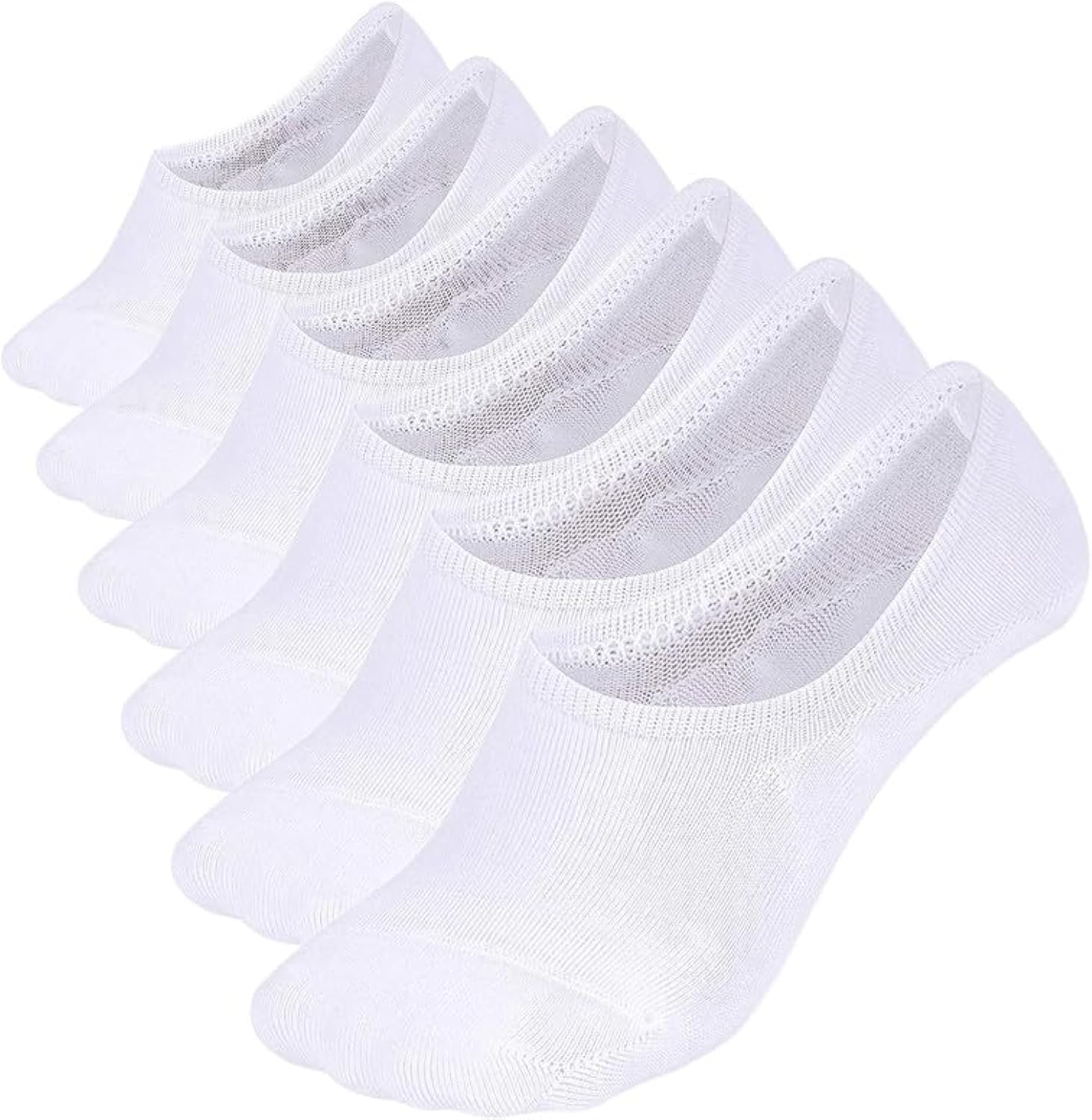 Tango6 Pairs mens ultra low cut socks - no show liners - cotton non-slip sock - free size EU 40 to 45