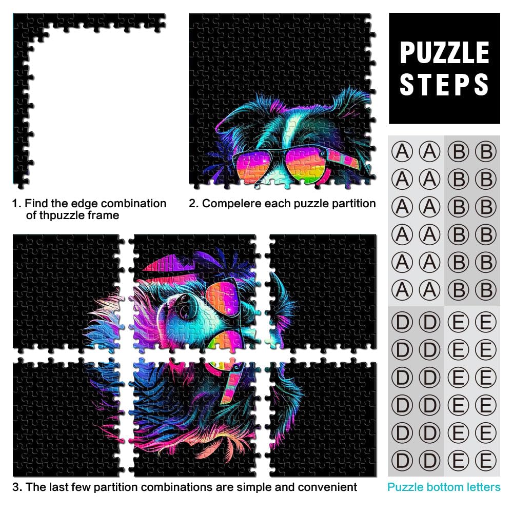 Puzzles pour Adolescents de 2000 pièces Border Collie Défi Difficile pour soulager Le Stress Cadeau Amusant 70x100cm