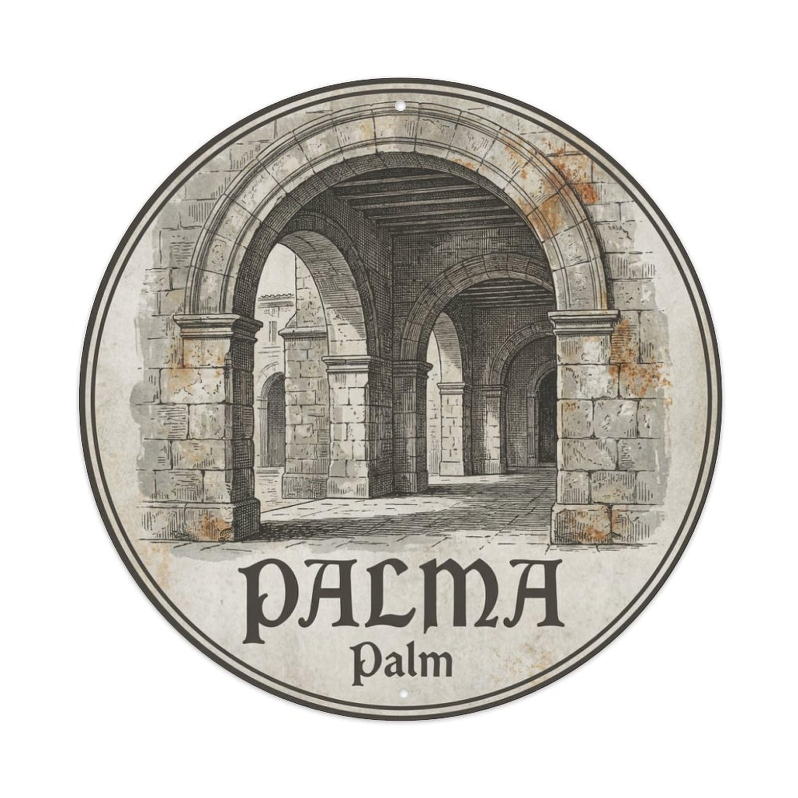 Tgrcjimh Style Metal Tin Sign Vintage Travel Palma Spain Shelter