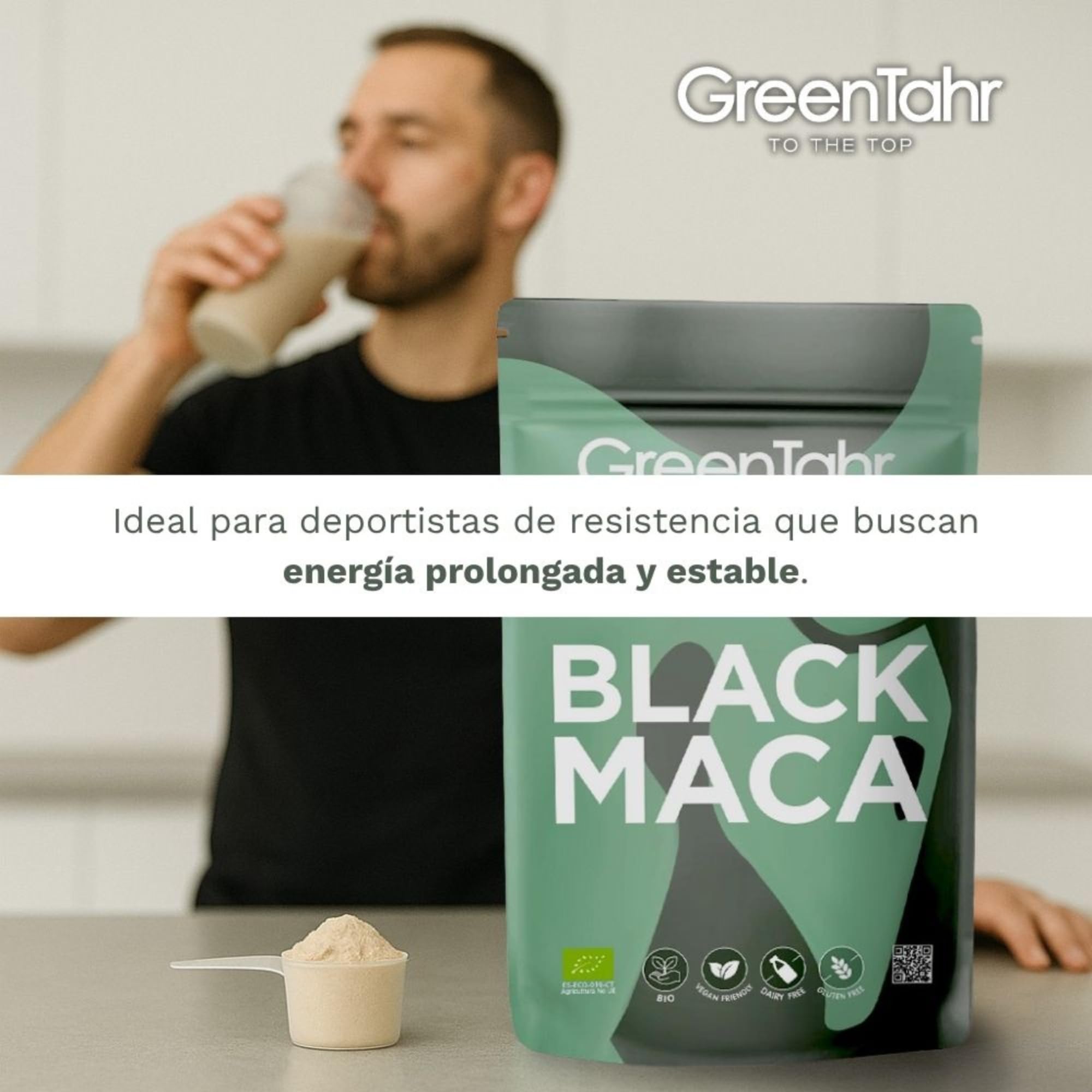 Green Tahr Maca Negra en Polvo Pura Peruana 750g, Black Maca Andina Bio para Hombre y Mujer, Vitaminas contra Cansancio y Fatiga, Potencia Energía y Vitalidad Íntimas
