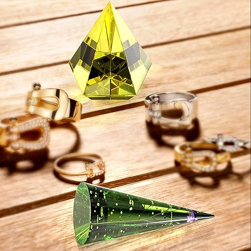 Miniatura 6 de Moldes de resina de cono de anillo  6 moldes de silicona para soporte de anillo facetado para resina epoxi, moldes de resina de silicona piramidales