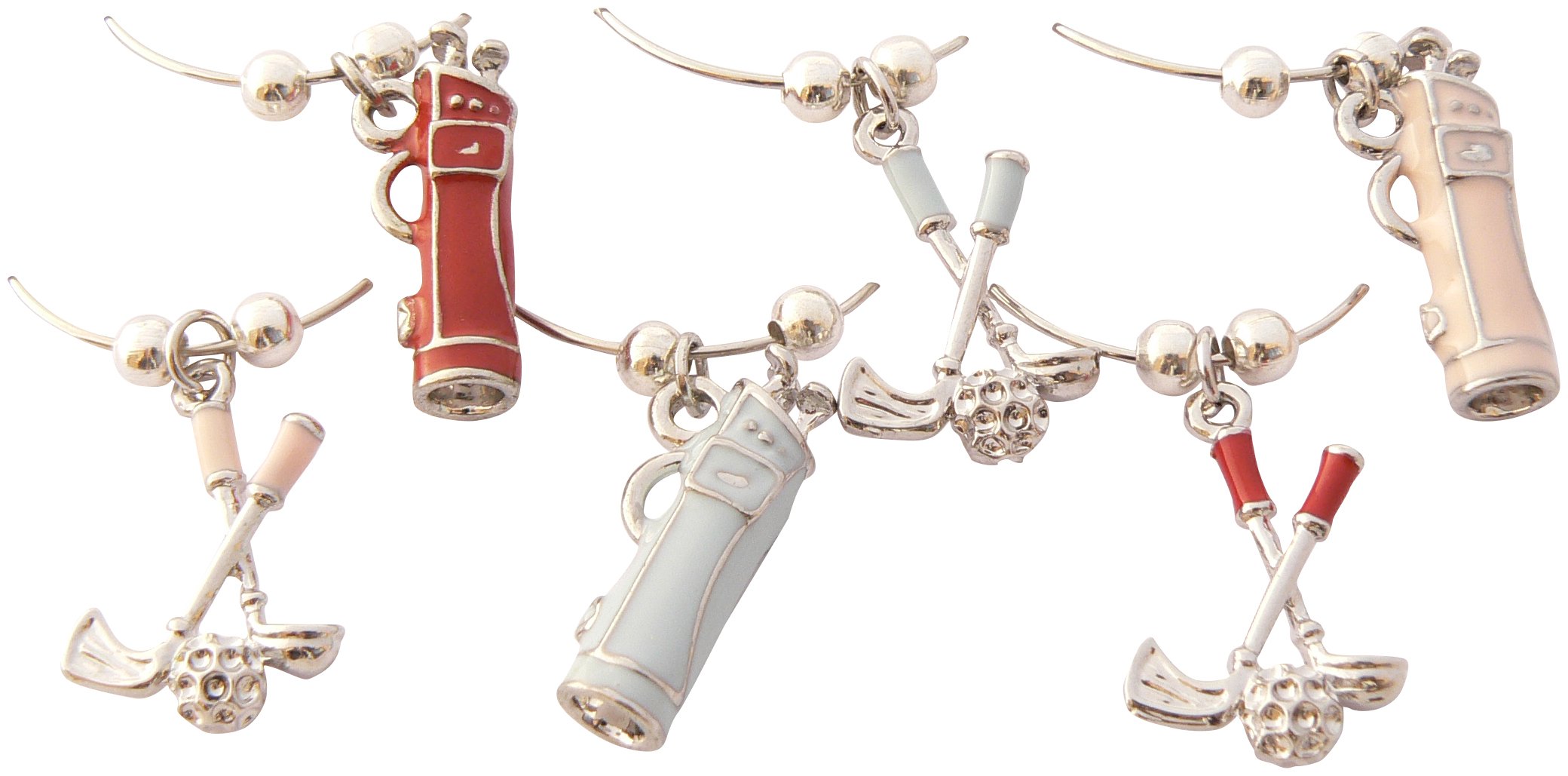 Golf Wine Glass Charms