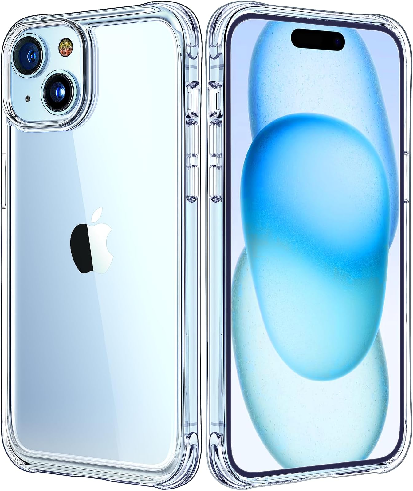 Mkeke for iPhone 15 Case Clear, [Not Yellowing] [Military-Grade Drop Protection] Clear Slim Phone Cases for Apple iPhone 15 with Shockproof Bumper 2023