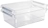 Kitchen Details 2 Pack Medium Refrigerator Storage Bin | Fridge & Freezer | Kitchen Organization | Stainless Steel Handle | Countertop | Cabinets | Pantry | Clear