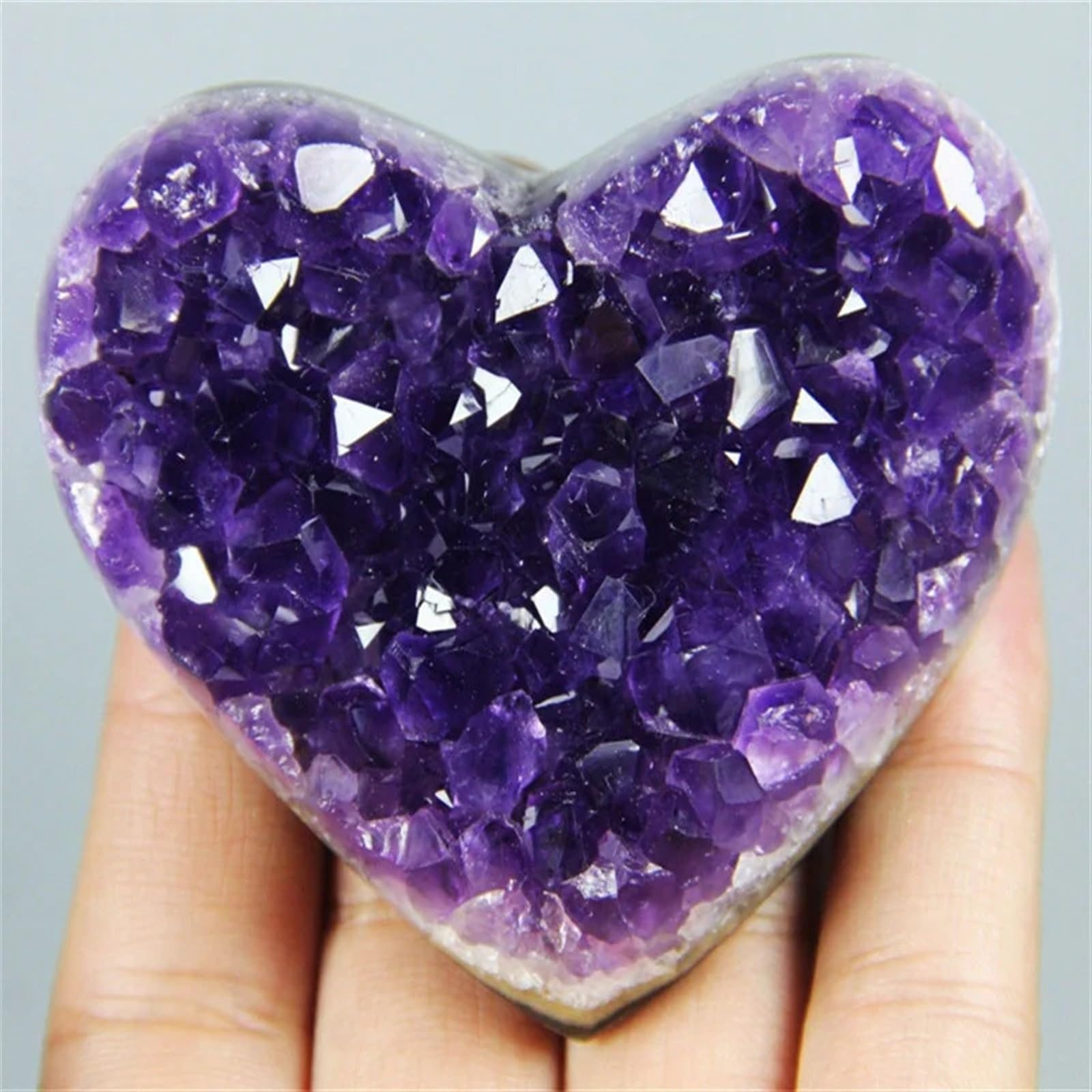 AUOQKQUT Heart Shape Uruguay Amethyst Cluster Quartz Crystal Ornaments (Size : 30mm)