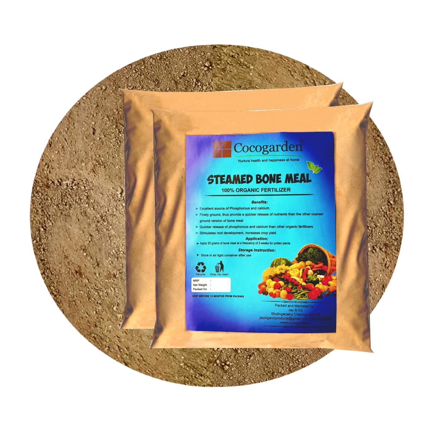 Cocogarden Organic Steamed Bone Meal Fertilizer 1.8 Kg | Boosts Flowering, Fruiting & Root Growth | 100% Natural Phosphorus & Calcium Rich Plant Food | Ideal for Vegetables, Fruits & Flowering Plants