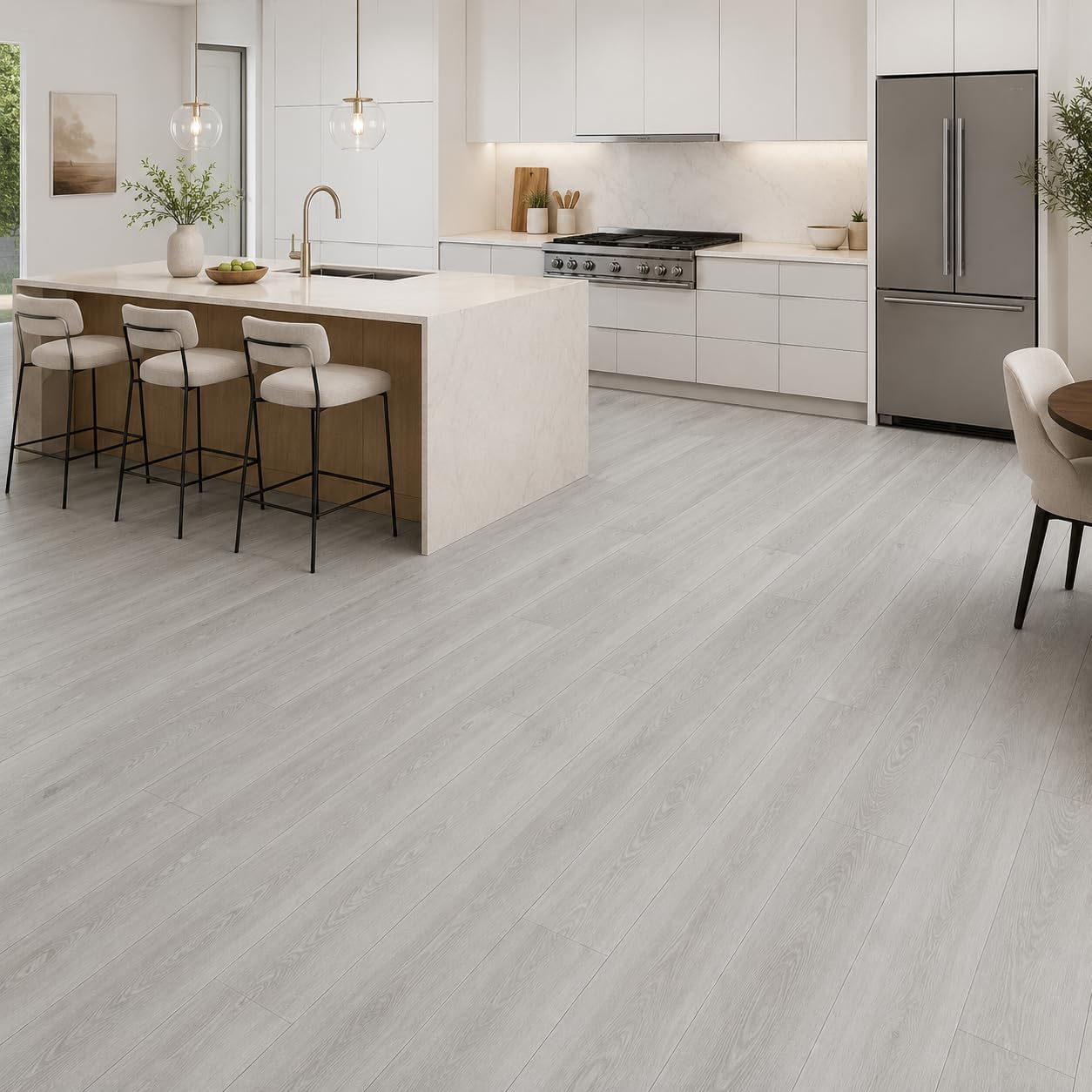 Klick - Pavimento in vinile rigido SPC, decorazione per piastrelle, impermeabile, 4 mm + 1 mm, isolamento per riscaldamento a pavimento (Mons Maple, Box 2,25 m²)