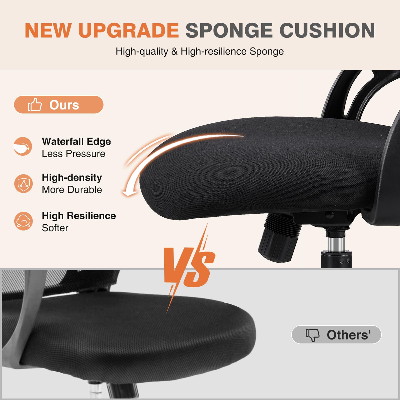 Sweetcrispy Sedia Da Ufficio Ergonomica Con Schienale Alto In Rete - Poggiatesta E Braccioli Regolabili, Supporto Lombare, Ruote, Portata 113 Kg