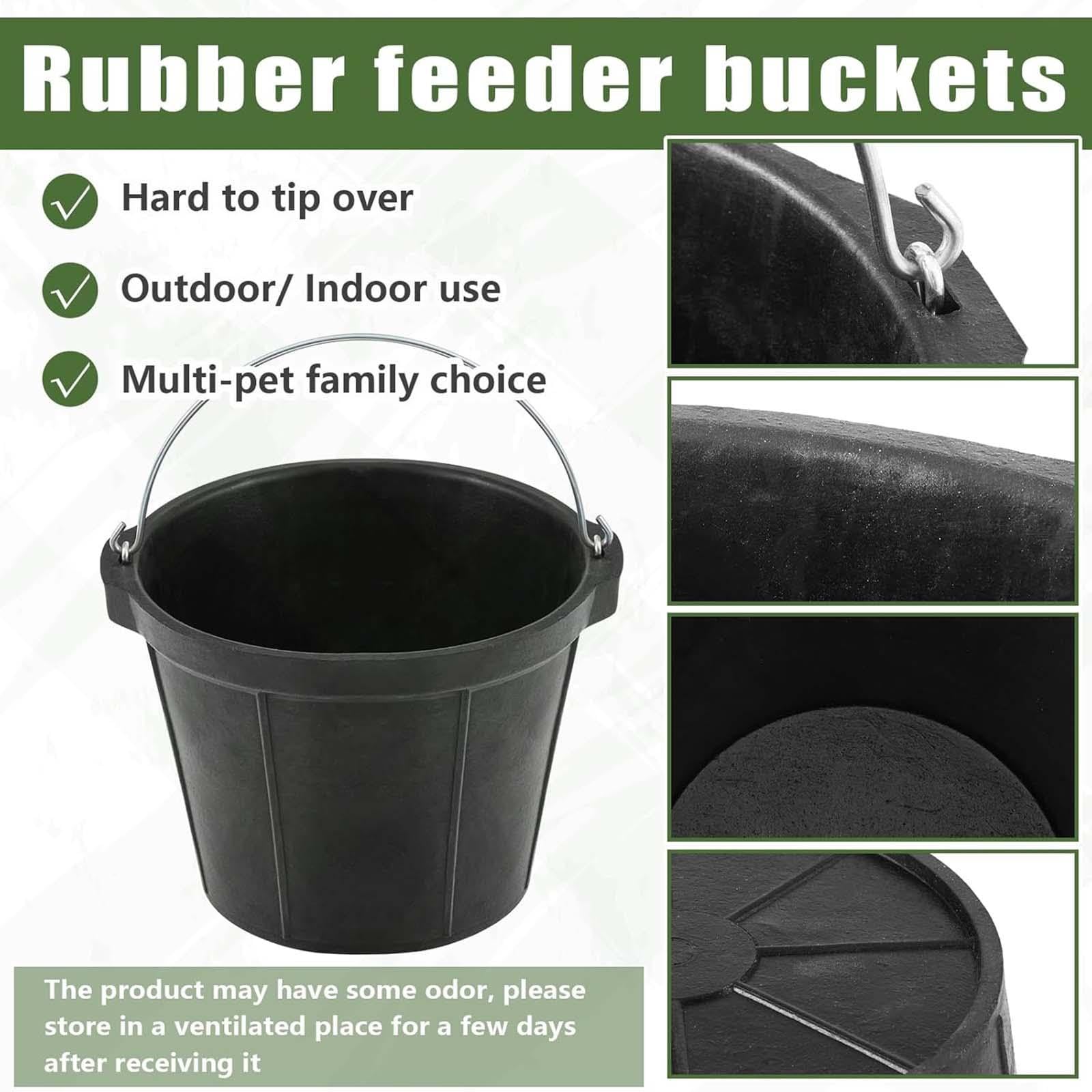 Comedero de Goma para Animales, Cubo de 8 litros, para Caballos.