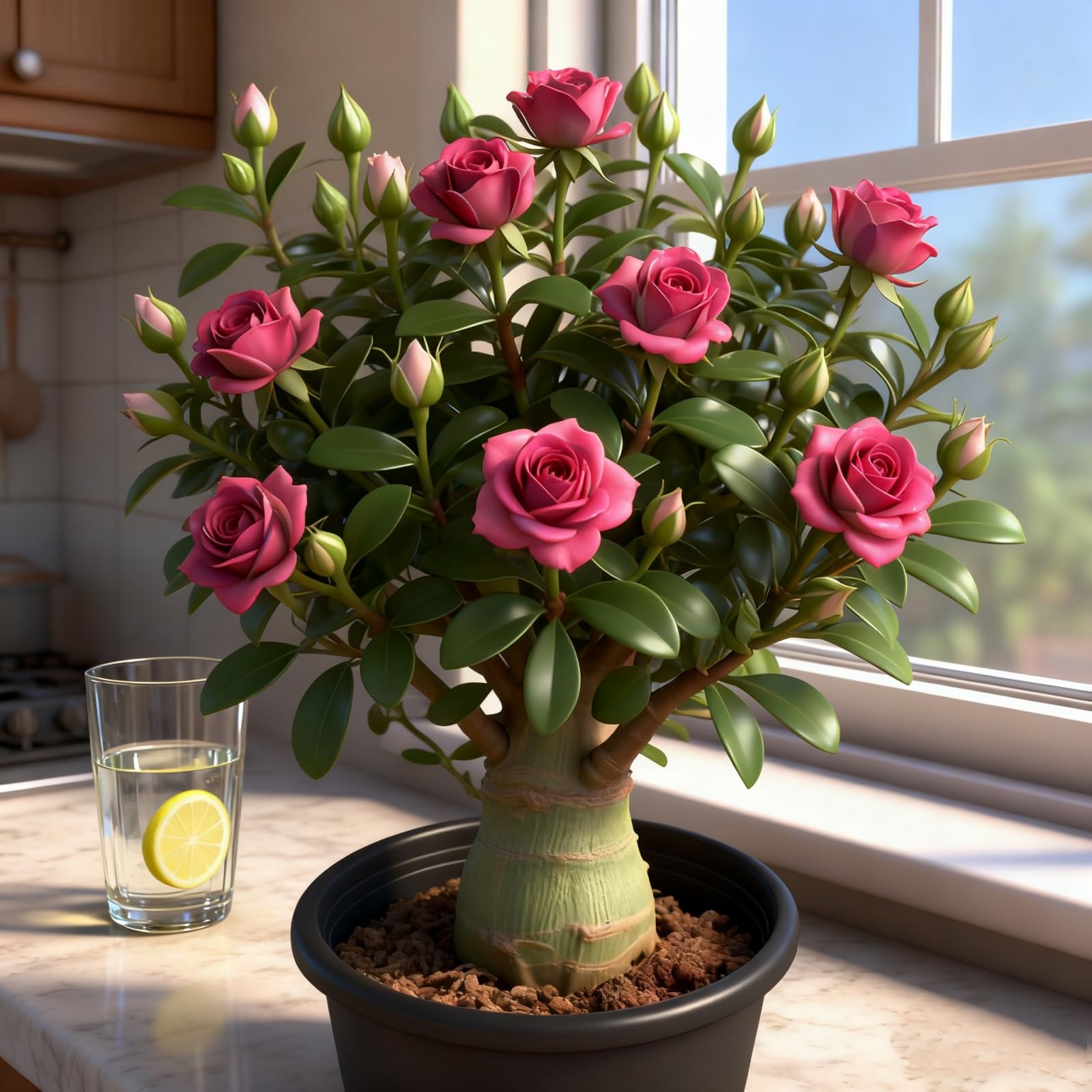 Adenium/Desert Rose for Planting UK-Bedding/Gorgeous/Ornamental/Potted/Plants/Rhizome/Resistant-D-5 Bulbs