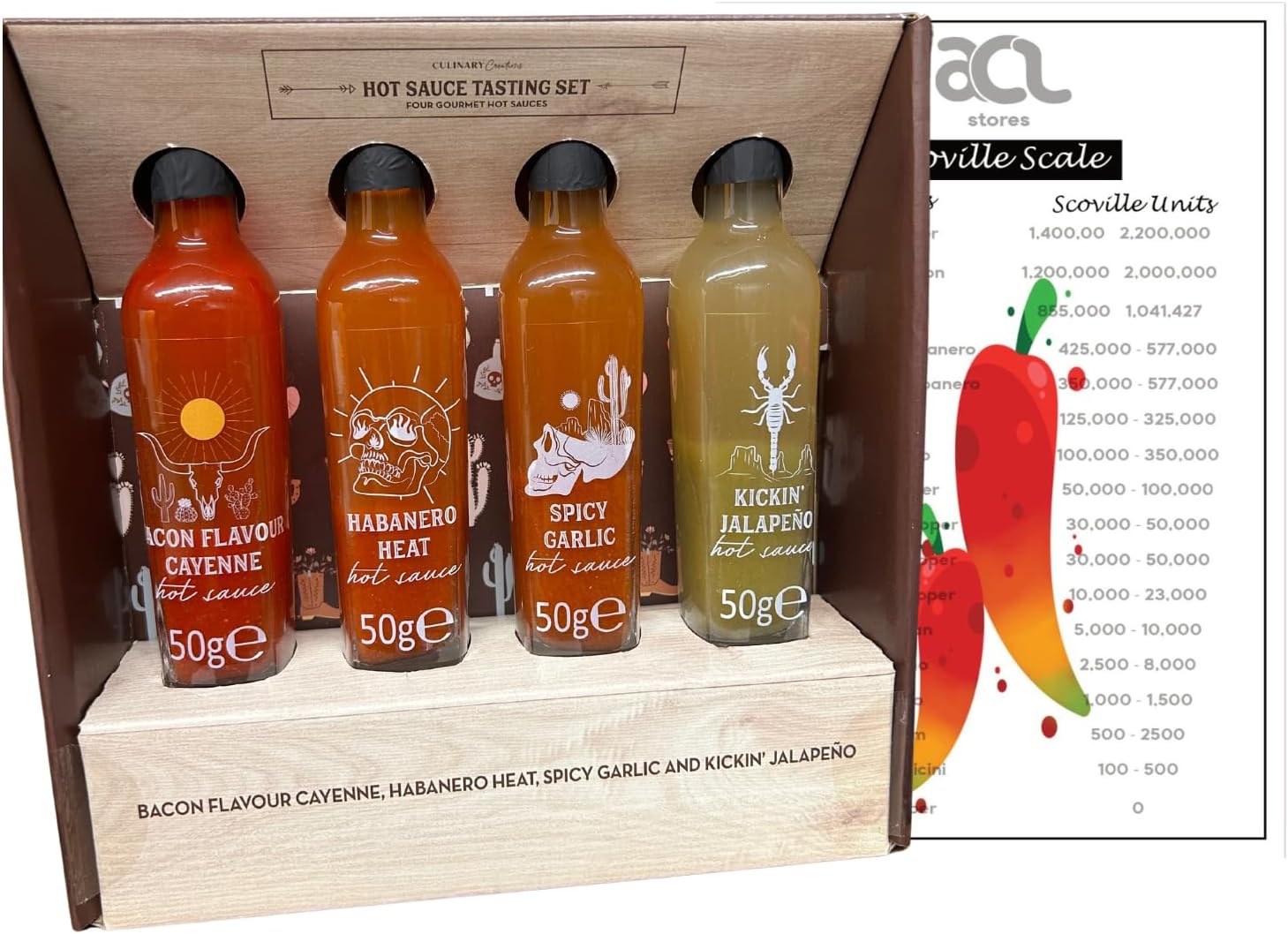 Hot Sauce Gift Set 4Pack Spicy Food Sauce Gift Set with Bacon