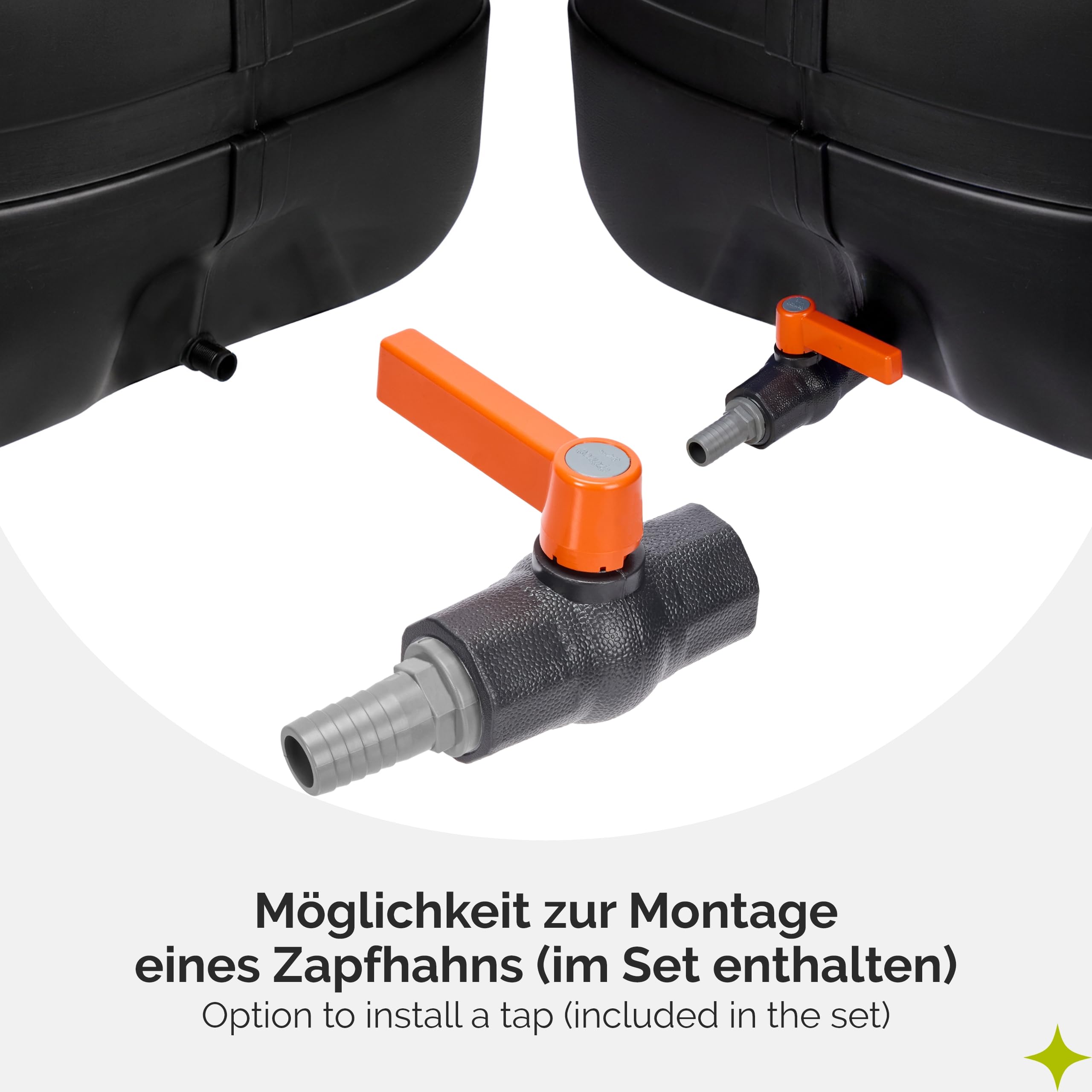 Garronda Wassertank 150 Liter Wasserbehälter mit Deckel Regenwassertank Großbehälter für Haushalt und Gewerbe GD-0098 (Schwarz)