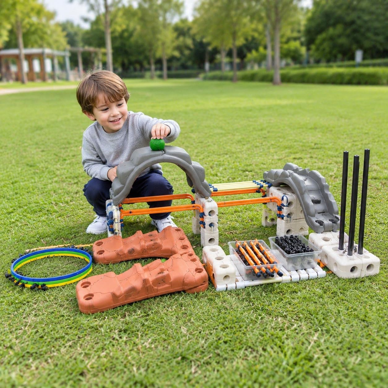 Outdoor Bausteine für Kinder ab 1 Jahr, Hohlbausteine & Bauklötze aus em für kreativen im Freien