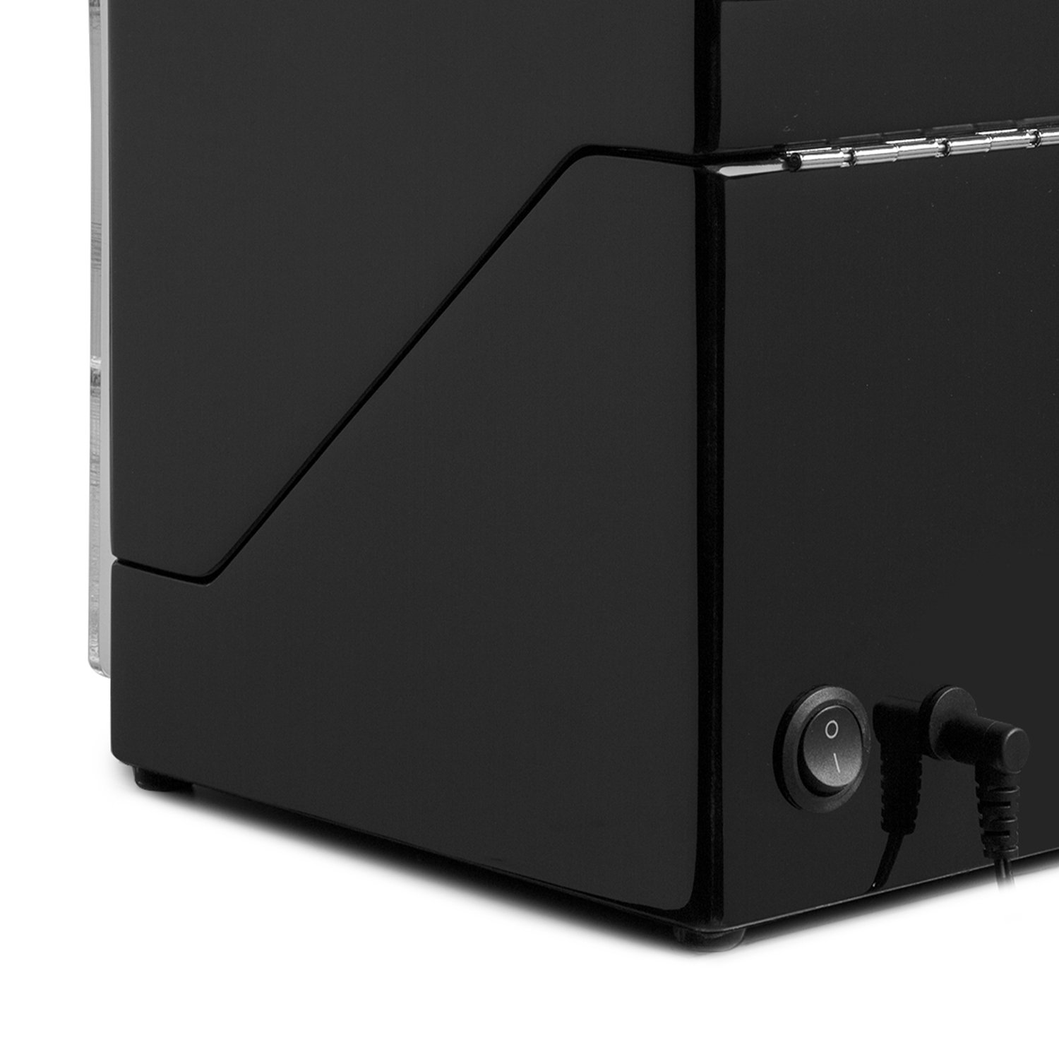 Klarstein CA2PM - Uhrenbeweger, Uhrendreher, Uhrenkasten, Uhrenbox, Kapazität: 4 x Automatikuhr, 4 Bewegungs-Modi, Sichtfenster, Karbon-Optik, Pianolack, Netz- & Batteriebetrieb, schwarz