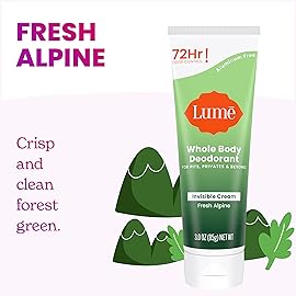 Lume Whole Body Deodorant - Invisible Cream Tube - 72 Hour Odor Control - Doctor Developed - Aluminum Free, Baking Soda Free and Skin Loving - 3.0 Ounce, (Pack of 2) (Fresh Alpine)
