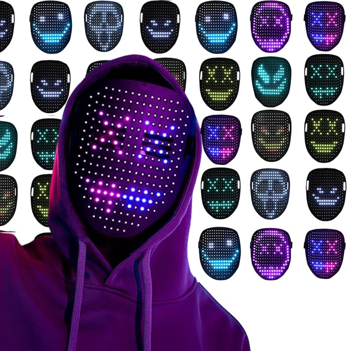 gesture-sensing Led multi-changeable masks light up the face-changing masks for Halloween and Christmas masqueradeballs halloween mask