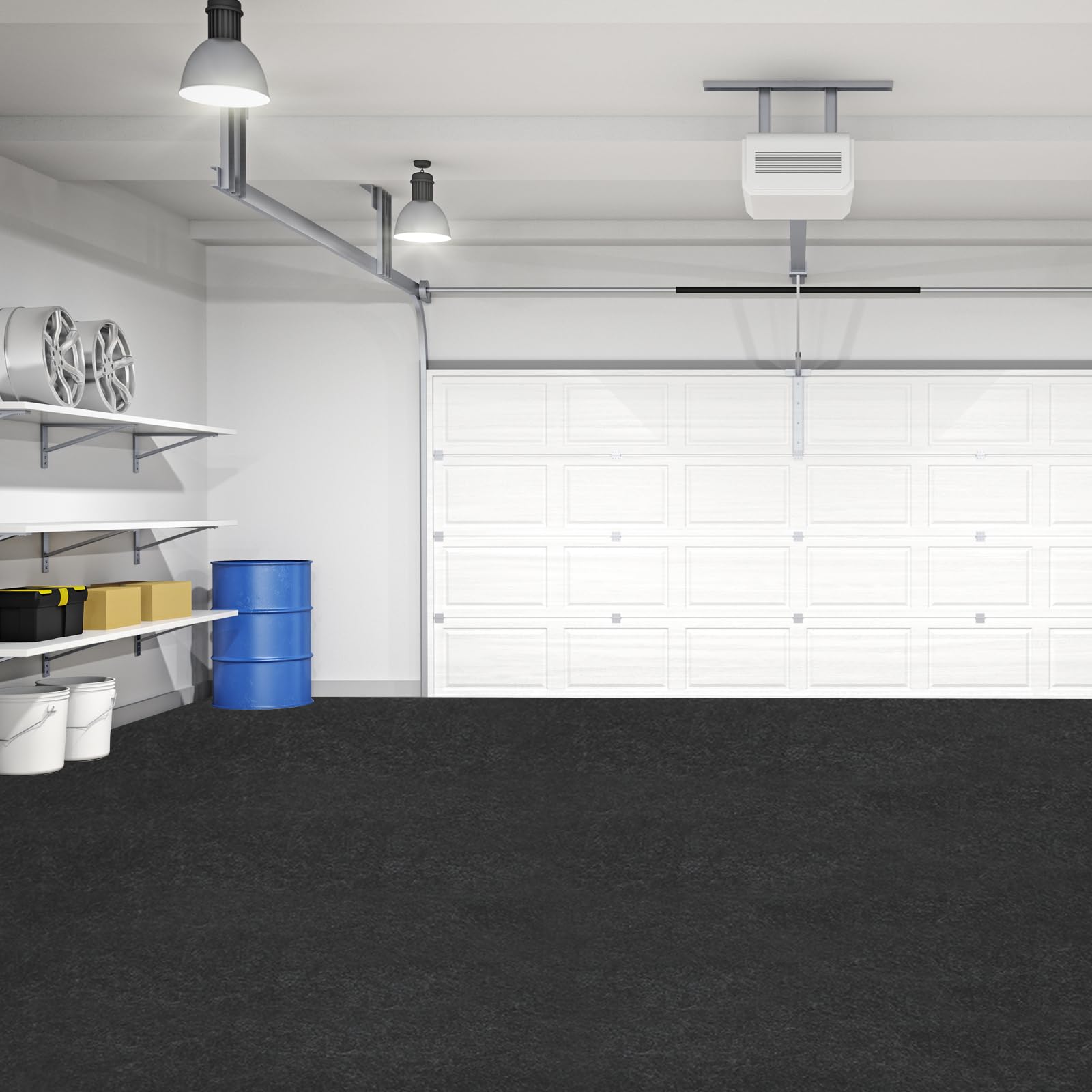 rutschfeste Garagenmatte Dunkelgrau für Werkstatt & Lager – Leicht zu Reinigen