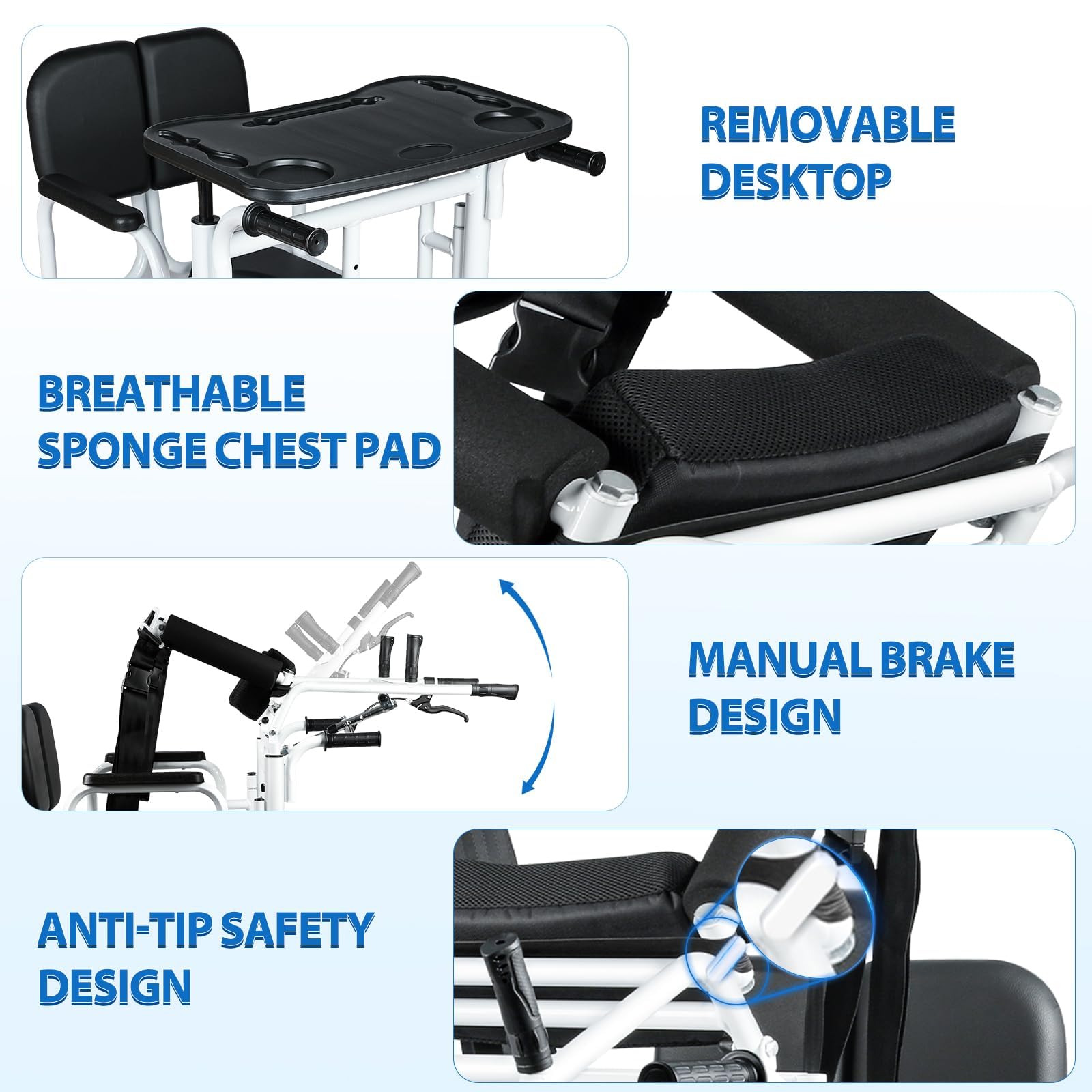 Silla Grua de Transferencia para Discapacitados Pacientes – Elevador Hidráulico con Asiento Dividido 180°, Silla Transferencia Ancianos para Ducha Y WC, 200kg, Altura Ajustable, Frenos