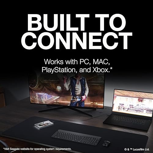 Miniatura 5 de Seagate Han Solo SE FireCuda - Disco duro externo de 2 TB - USB 32 iluminación LED RGB personalizable blanco funciona con PC Mac Playstation y Xbox