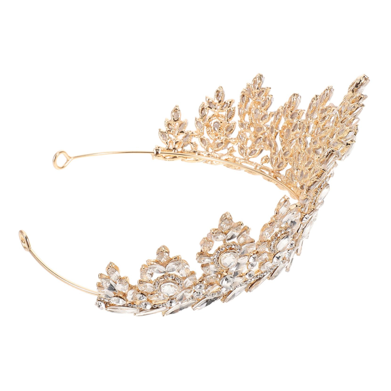 iplusmile Tiara Barroca de Gemas de Imitación Nupcial Elegante para Bodas Accesorio Cabello de Novia para Desfiles de Moda y Eventos Formales