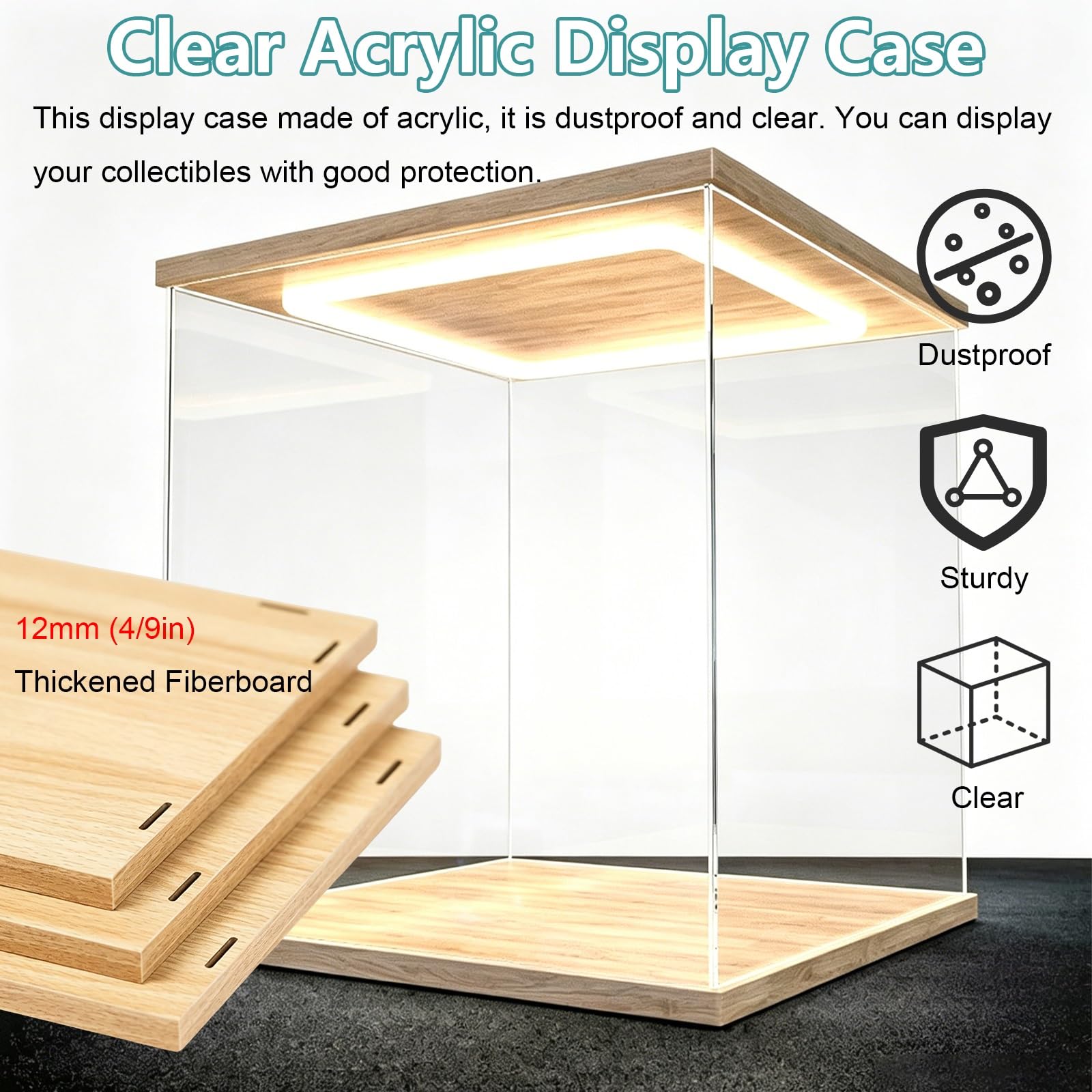 Teca Plexiglass Vetrina Espositiva In Acrilico Antipolvere – Espositore Trasparente Personalizzabile Per Action Figure E Giocattoli – Contenitore Di(30X30X35CM/12X12X14INCH)