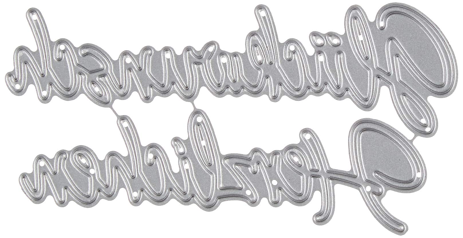 Rayher Cutting Template: Congratulations, 8, 4-9.2 x 2.6 cm, 2 Pieces, Steel, Silver, 10 x 10 x 0.1 cm
