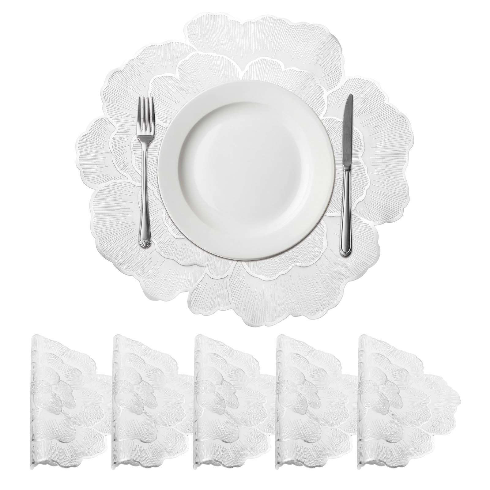 Set de table rond argenté pour sublimer vos dîners de fête napperons lavables décoration chic