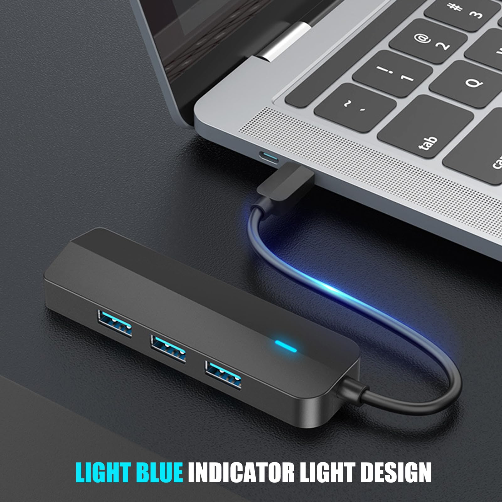 Adaptador divisor USB C USB 3.0 de 4 puertos con Ethernet RJ45 Gigabit y 3 puertos USB 3.0 para conexión confiable, centro USB C con Ethernet