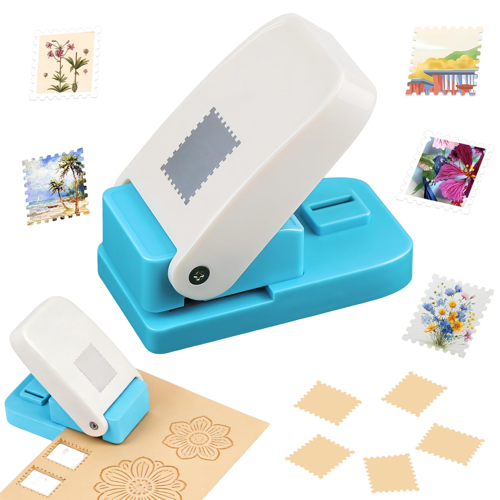 1 PcsStamp Cutters for Crafting, Postage Stamp Cutter Punch, Rectangle Stamp Hole Puncher, sStamp Paper Punches for Crafts, Portable Punch Cutter for DIY Card Making Scrapbook Supplies