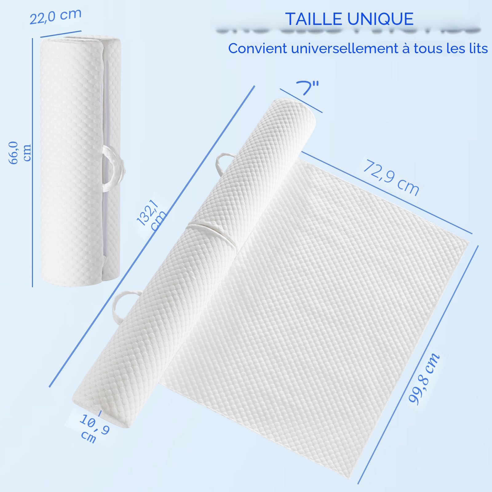 YIHATA Pliable Barrière de lit, Barrière de sécurité pour lit d'enfant avec poignées, avec Housse résistante à Rembourrage antidérapant et Lavable, pour Enfants, bébés et Adultes - 1 Packs