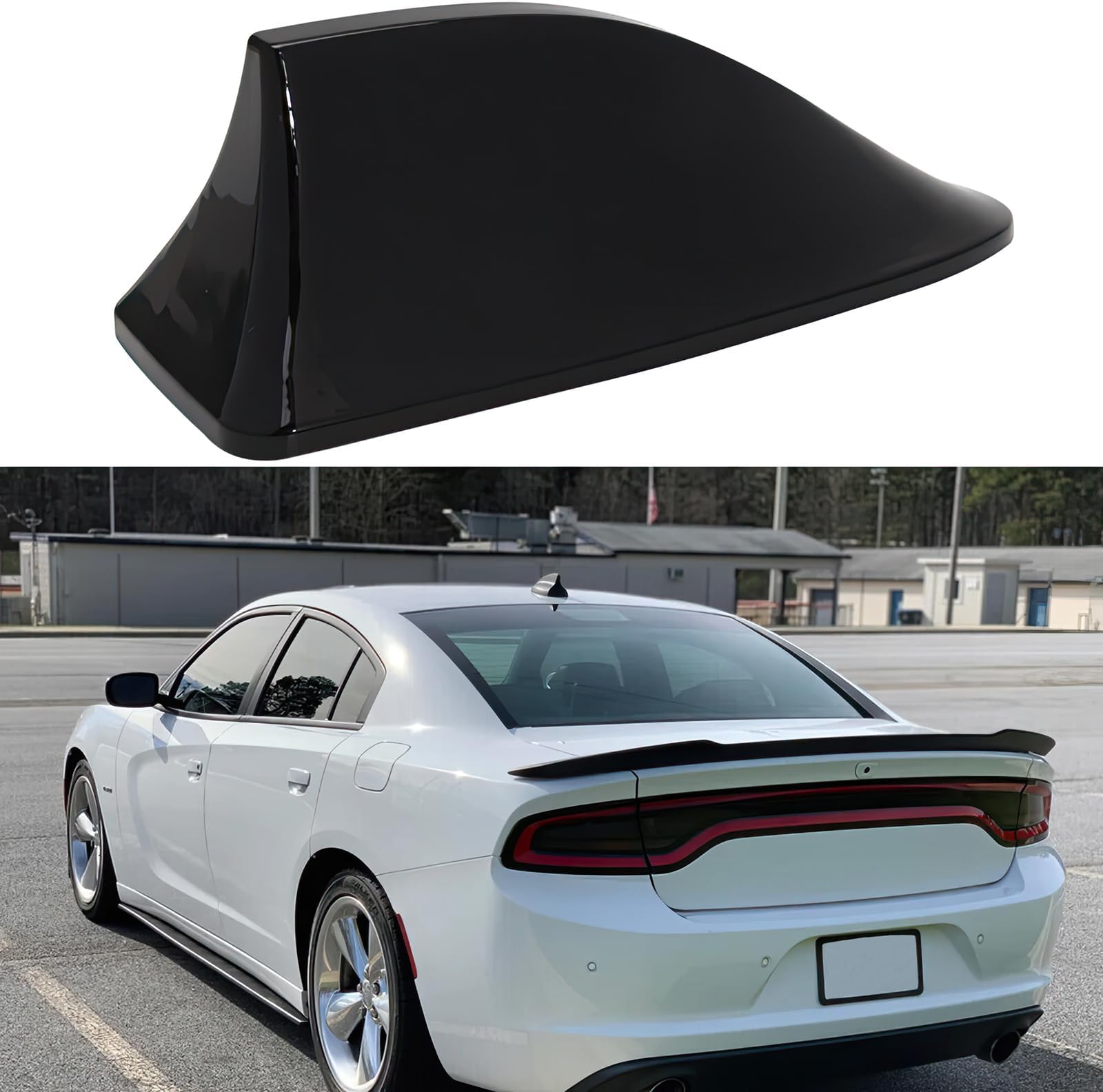 Shark Fin Antenna Cover for Car, Car AM/FM Radio Signal Roof Aerial Decoration, Vehicle Shark Fin Shape Cover with Adhesive Tape, Antenna Cover Replacement for SUV Truck Van Most Auto Cars