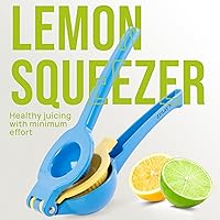 Vista 7 de Zulay Kitchen Exprimidor de limón 2 en 1 de metal, exprimidor de mano de extracción máxima resistente, exprimidor de limón que obtiene hasta