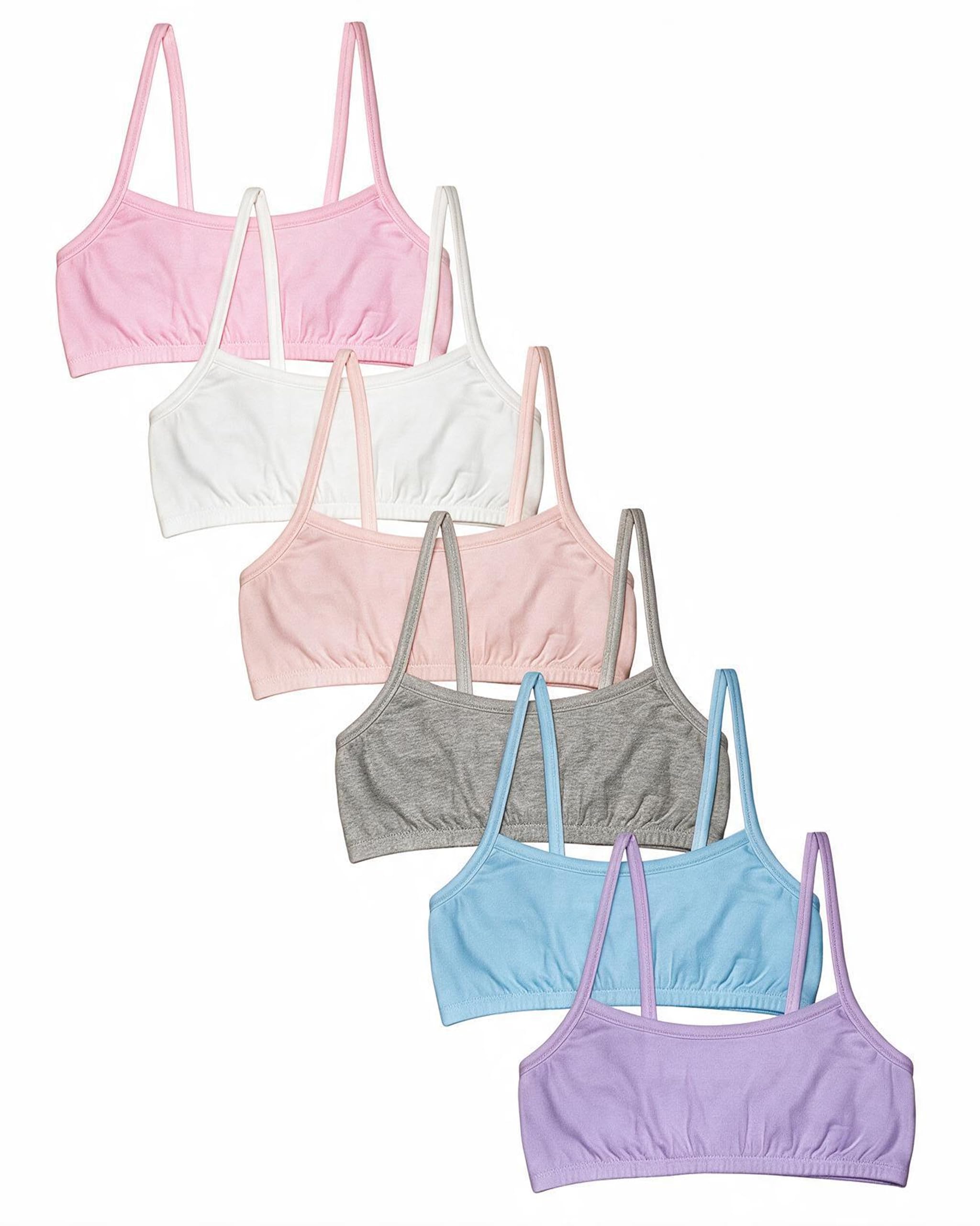 Fruit of the Loom Girl's Cotton Stretch Cami Training Bra Multi-Pack