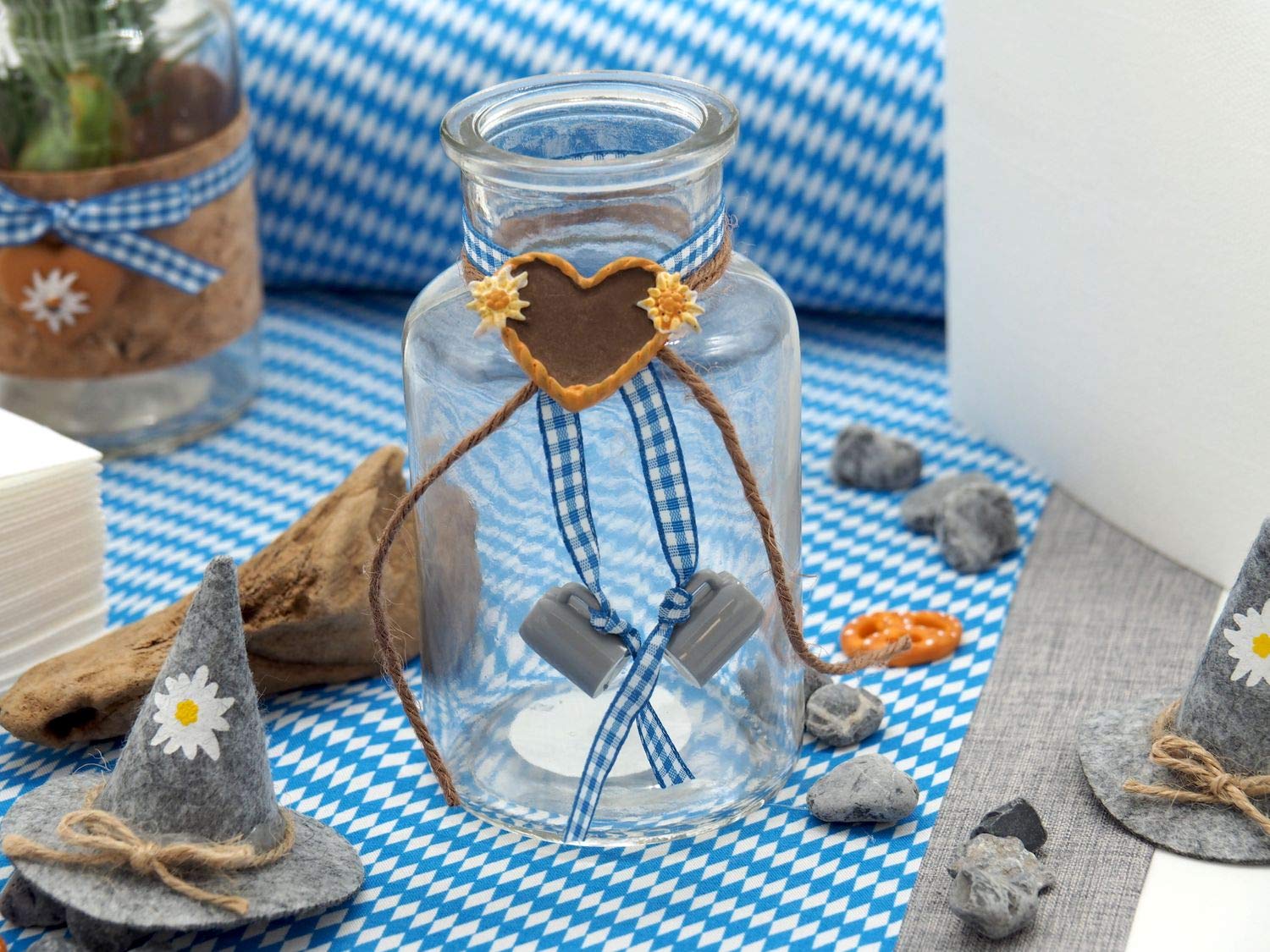 ZauberDeko Oktoberfest Tischdeko Partydeko Bayrisch Blau Landhaus Mottoparty Set