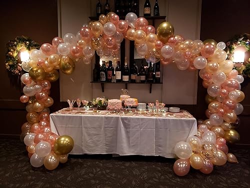Miniatura 2 de Globos de látex de oro rosa metálico de Eanjia de 100in paquete de 100 unidades de Globos de oro rosa para despedida de soltera decoración de