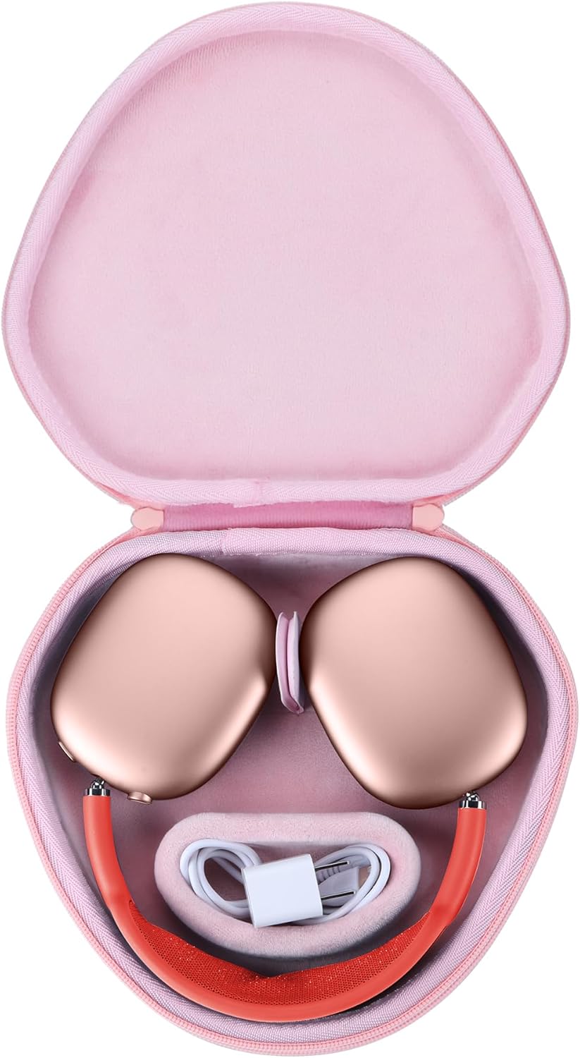Hard Carrying Case with Sleep Mode Replacement for Apple AirPods Max Wireless Over-Ear Headphones (Pink)