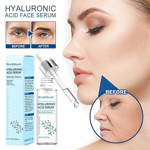 Miniatura 3 de Sueros faciales  Esencia de ácido hialurónico facial, sueros nutritivos, hidratantes, reafirmantes y tensores - Trata las líneas finas e hidrata la