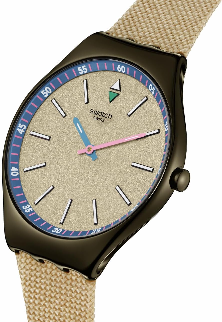 Swatch Skin Irony Unisex Watch Casual Polymer Beige Quartz Waterproof Sunbaked Sandstone