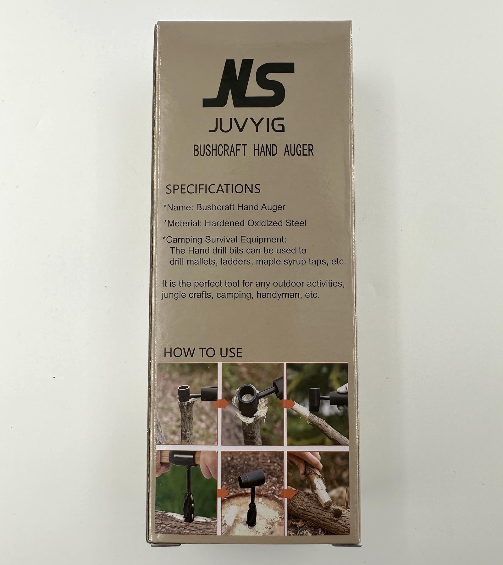 N&S Juvyig Bushcraft Clé de perceuse manuelle pour bois, œil écossais, outils de survie
