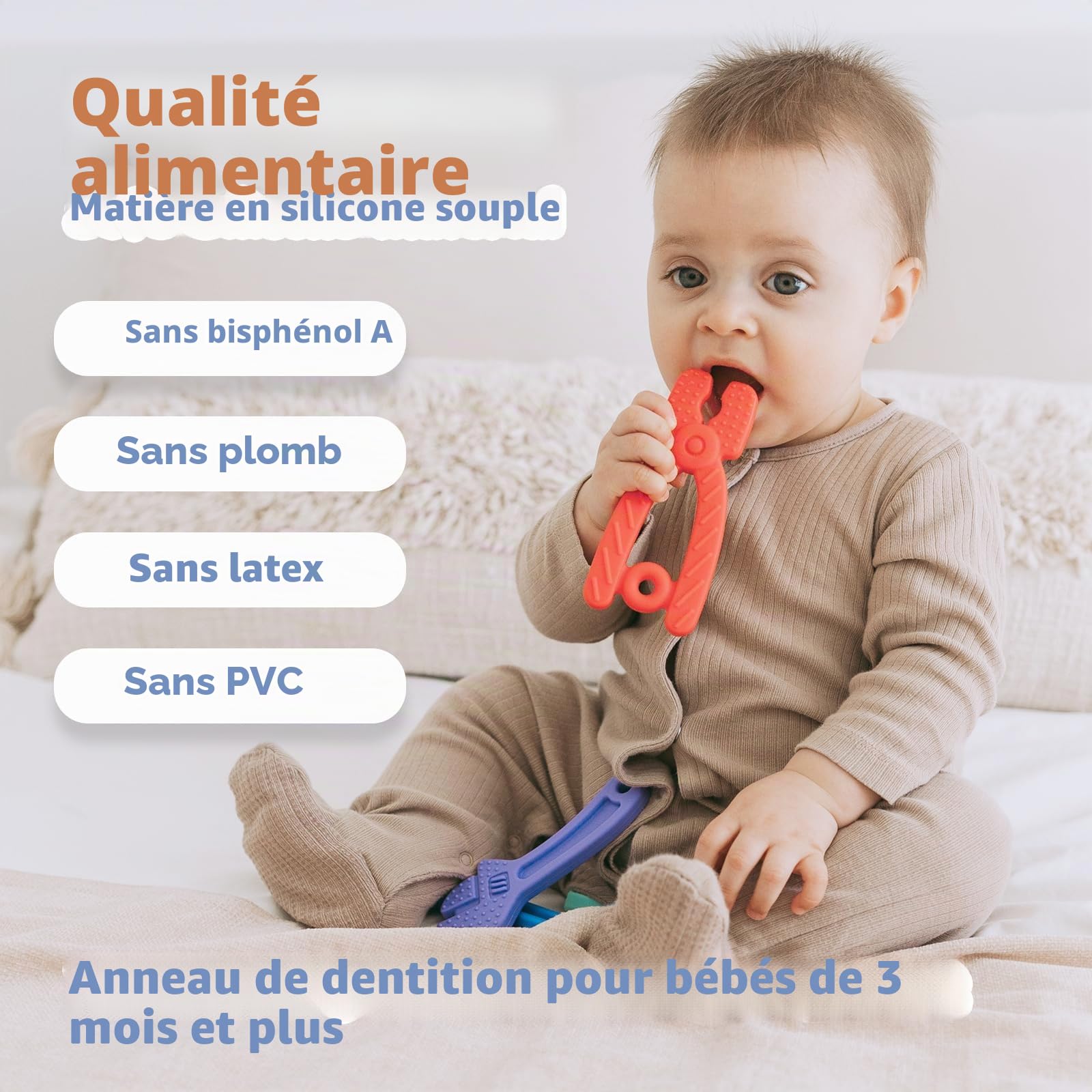 HOCHET ANNEAU DE DENTITION BOIS ET SILICONE POMME APRES LA PLUIE