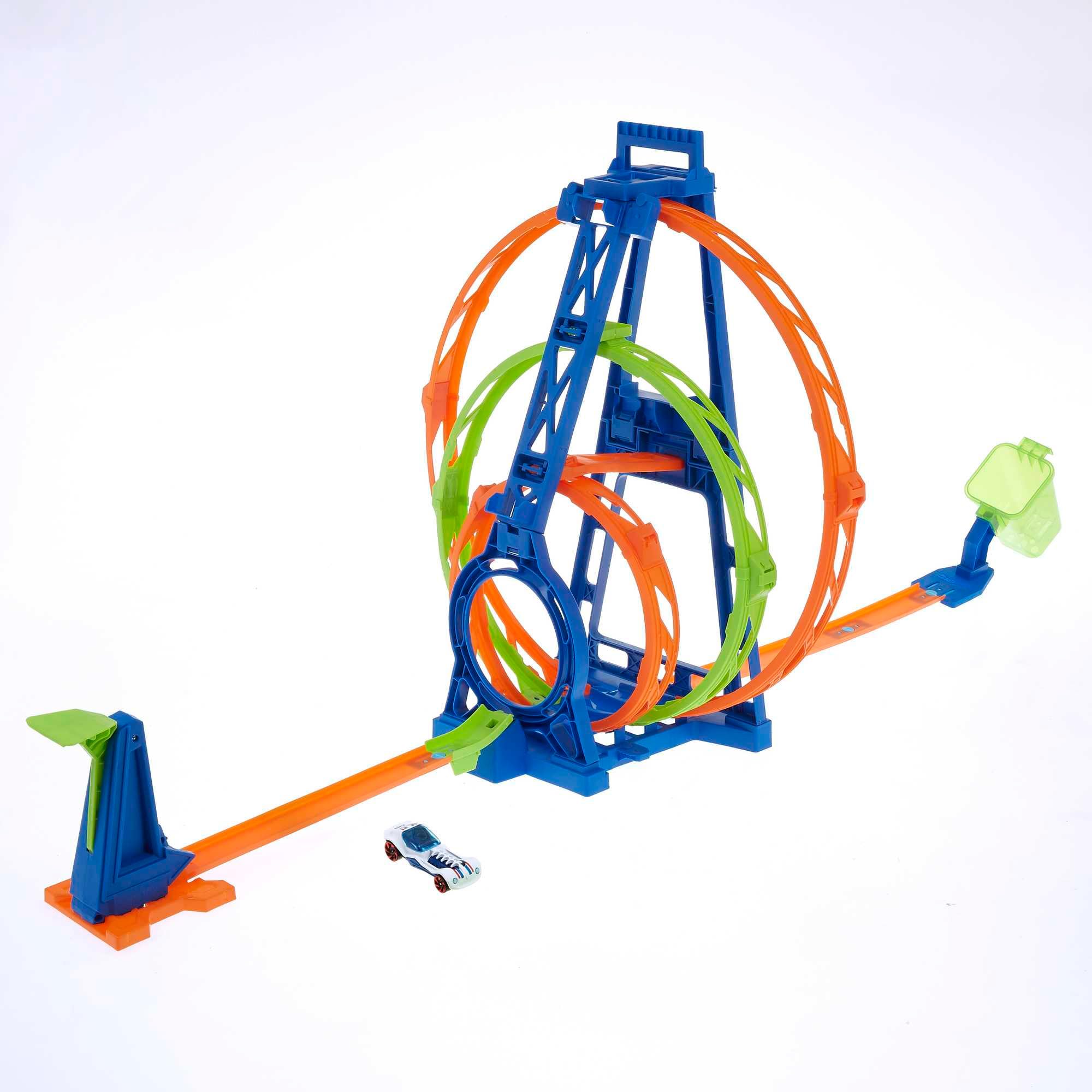 Hot Wheels Action Kit Triple Looping Pista para Coches de Juguete, Incluye 1 vehículo, +4 años (Mattel HMX38)