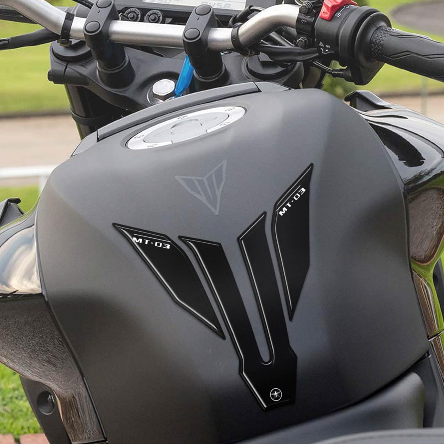 labelbike - 3D Sticker Motorcycle Fuel Tank Pad Protection and Decoration in Resin Compatible with Yamaha MT-03