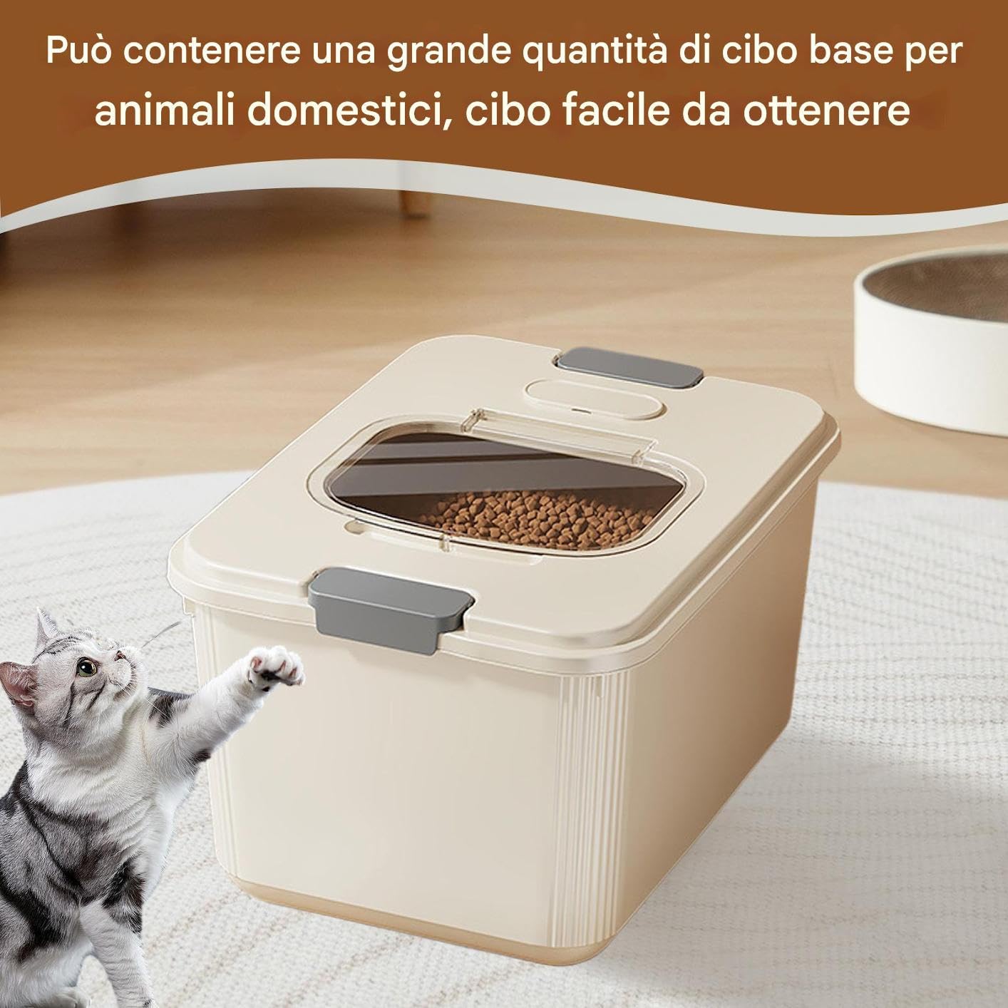 Generico Contenitore per Alimenti Animali Contenitore Cibo Cani Ermetico | contenitore ermetico snack per gatti Impilabile Dispenser Cibo e Snack Organizer Multiuso Casa Cucina Disp