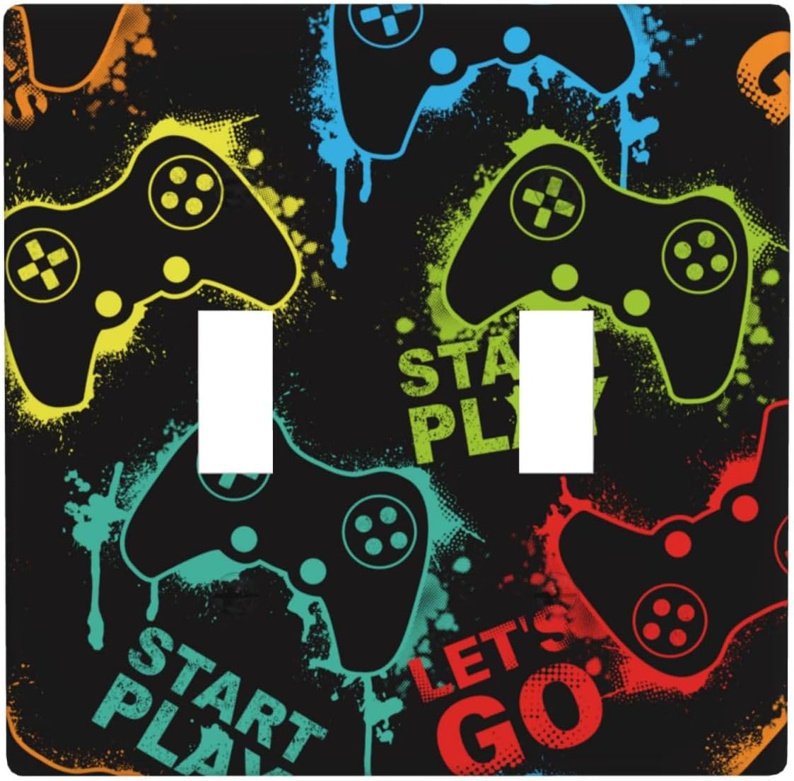 Video Game Light Switch Cover Wall Plate Decorative Double Toggle Light