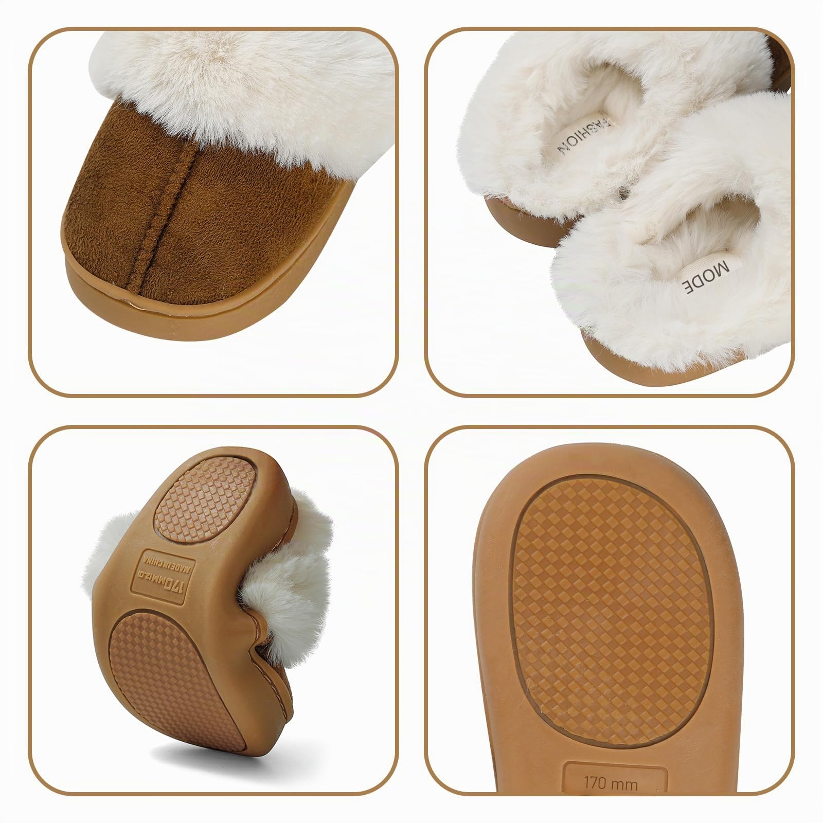 LACOFIA Chaussons Hiver Filles Garçons Pantoufle Peluche pour Enfant Chaussures Chaud de Maison Chausson Antidérapantes Super Doux