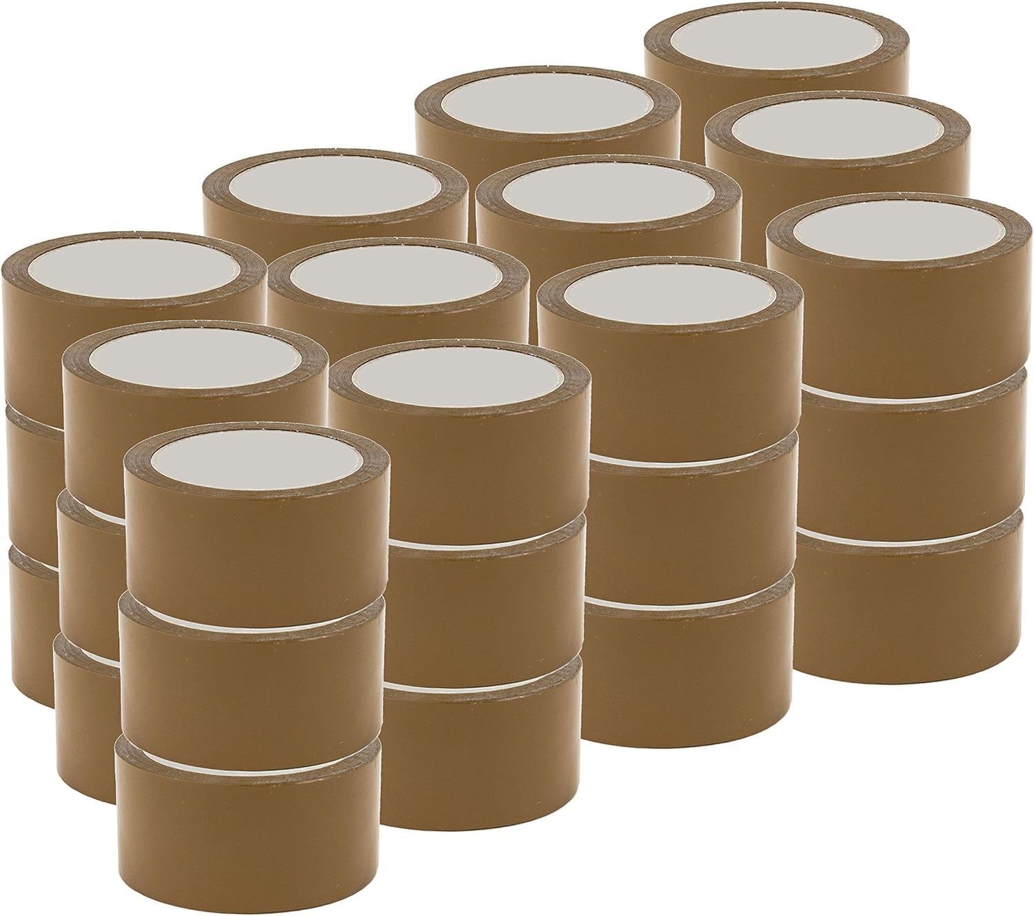 AERREGI SET DA 6 E 36 PEZZI DI NASTRO ADESIVO TRASPARENTE E AVANA | MISURA 132 m X 50 mm | RESISTENTE E ULTRA FORTE (36, Avana)