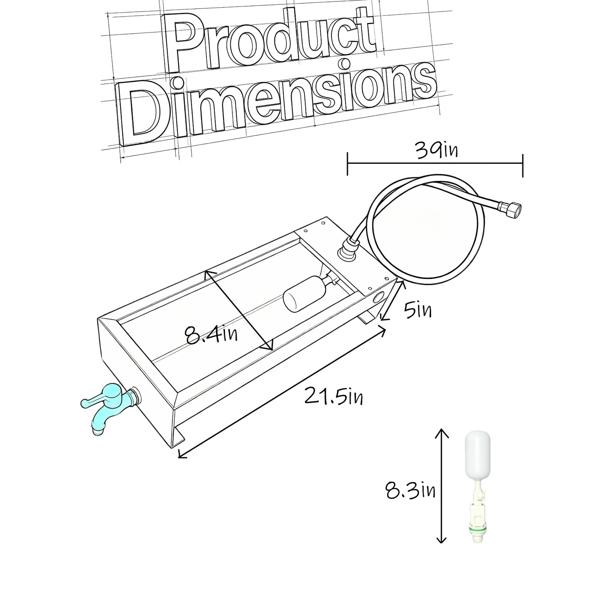 Dispensador automático de cuenco de agua grande para perros, bebedero de 3 galones de acero inoxidable con válvula flotante para ganado, pollo, cabra, caballo, cerdos, aves de corral, animales al aire